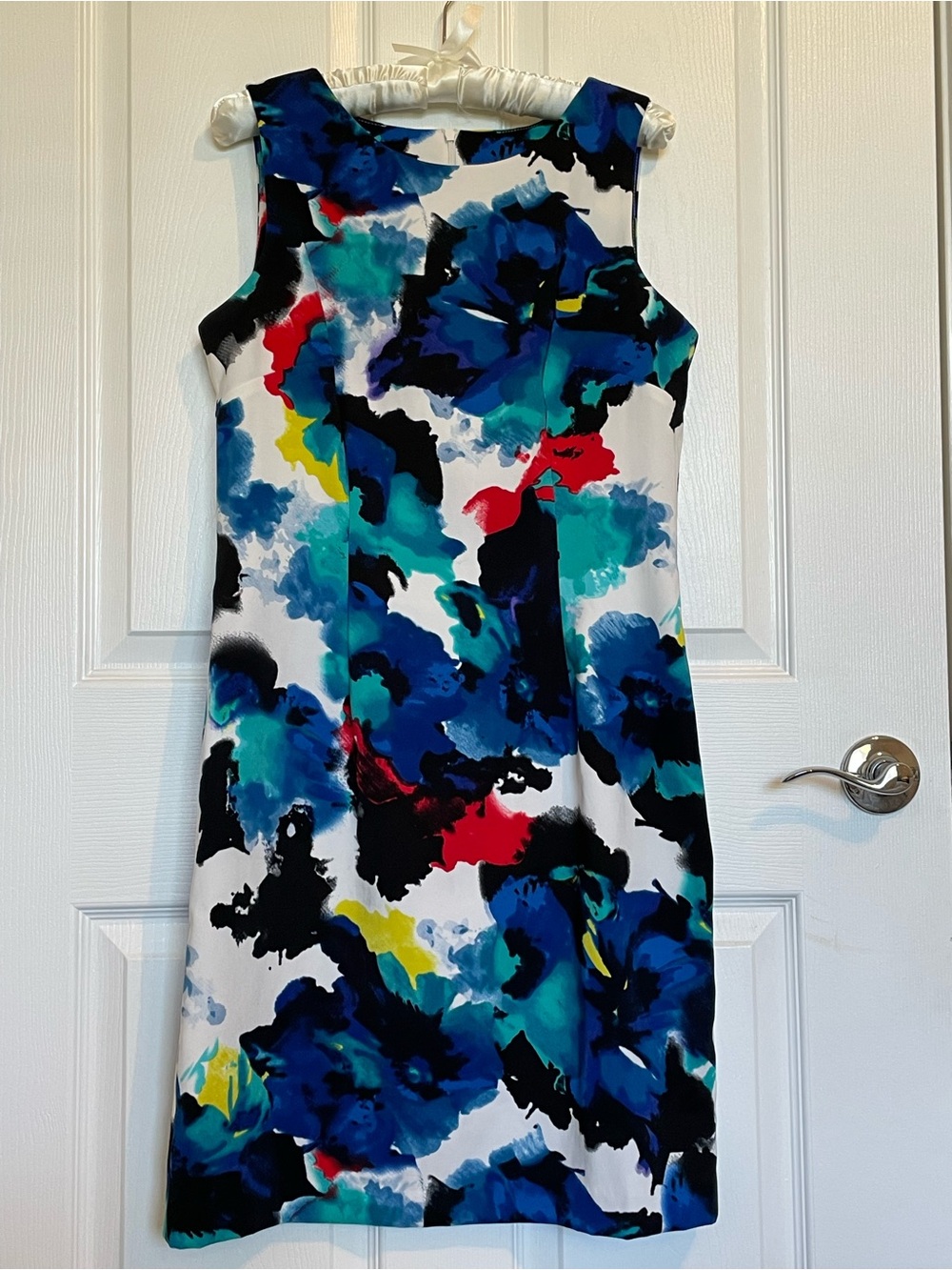 Mario Serrani Abstract Flora Sheath Dress Size 8